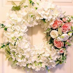 Handmade Spring Hydrangea Wreath/Floral Wreath/ Mother’s Day Wreath